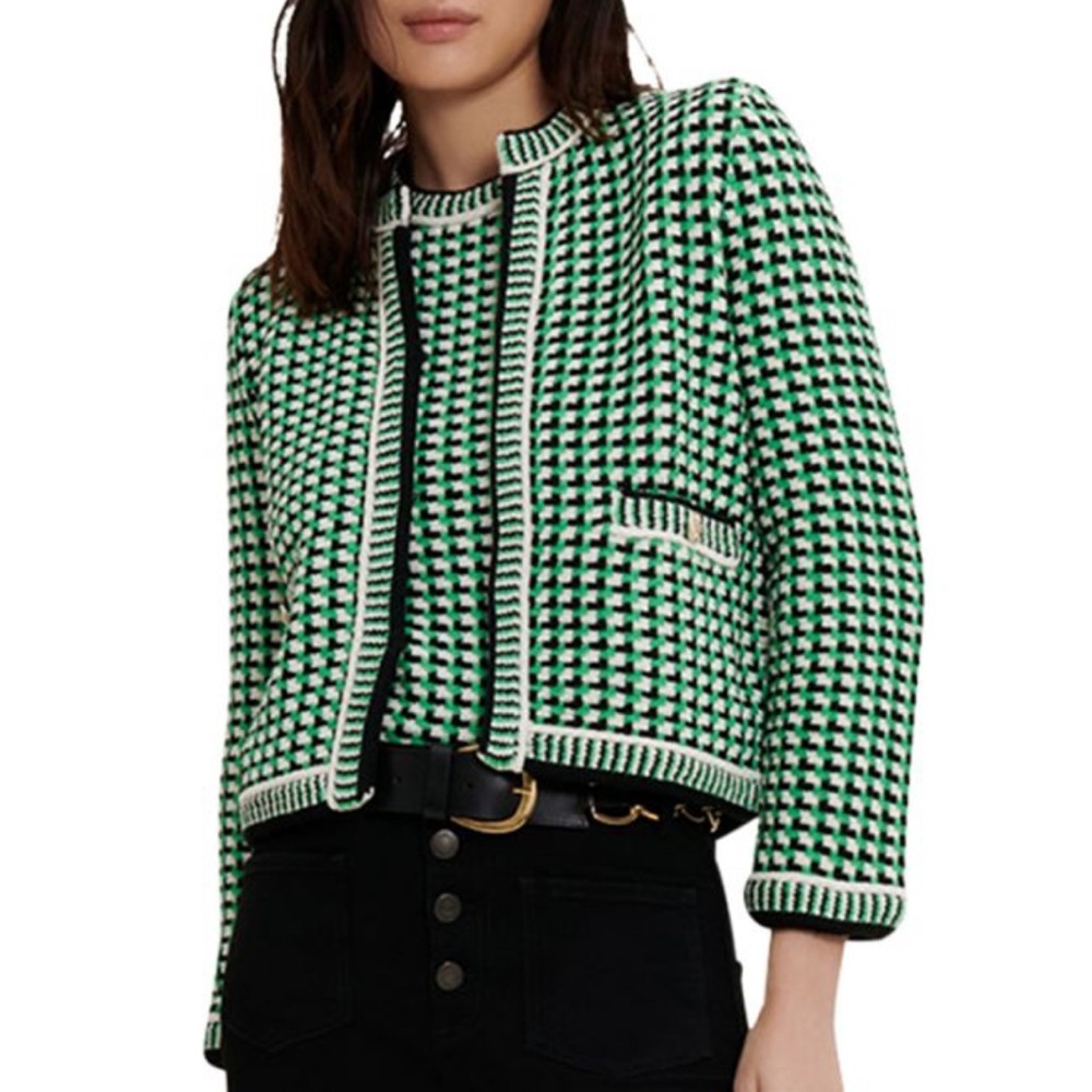 Maje Manelanne Printed Cardigan